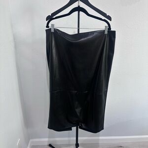 Good American Black Leather Skirt